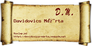 Davidovics Márta névjegykártya