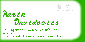 marta davidovics business card